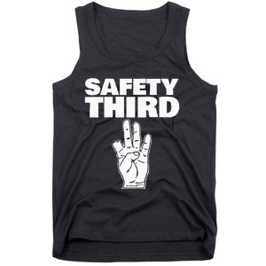 Safety Third Funny Missing Finger Safety Third Tank Top