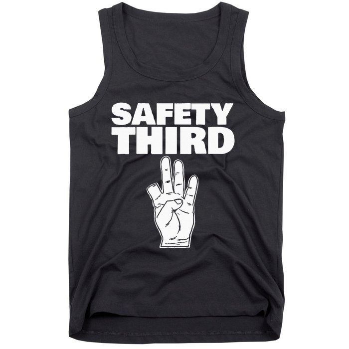 Safety Third Funny Missing Finger Safety Third Tank Top