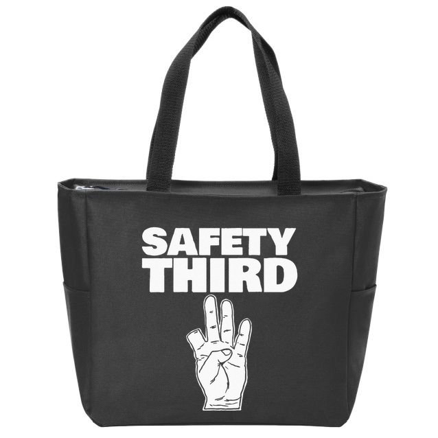 Safety Third Funny Missing Finger Safety Third Zip Tote Bag