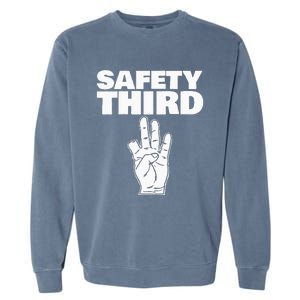 Safety Third Funny Missing Finger Safety Third Garment-Dyed Sweatshirt