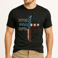 Stand The Flag And Cross Faith American Christian Great Gift Cooling Performance Crew T-Shirt