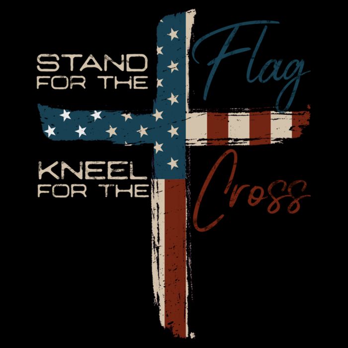 Stand The Flag And Cross Faith American Christian Great Gift Cooling Performance Crew T-Shirt