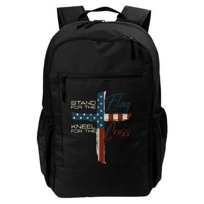 Stand The Flag And Cross Faith American Christian Great Gift Backpack