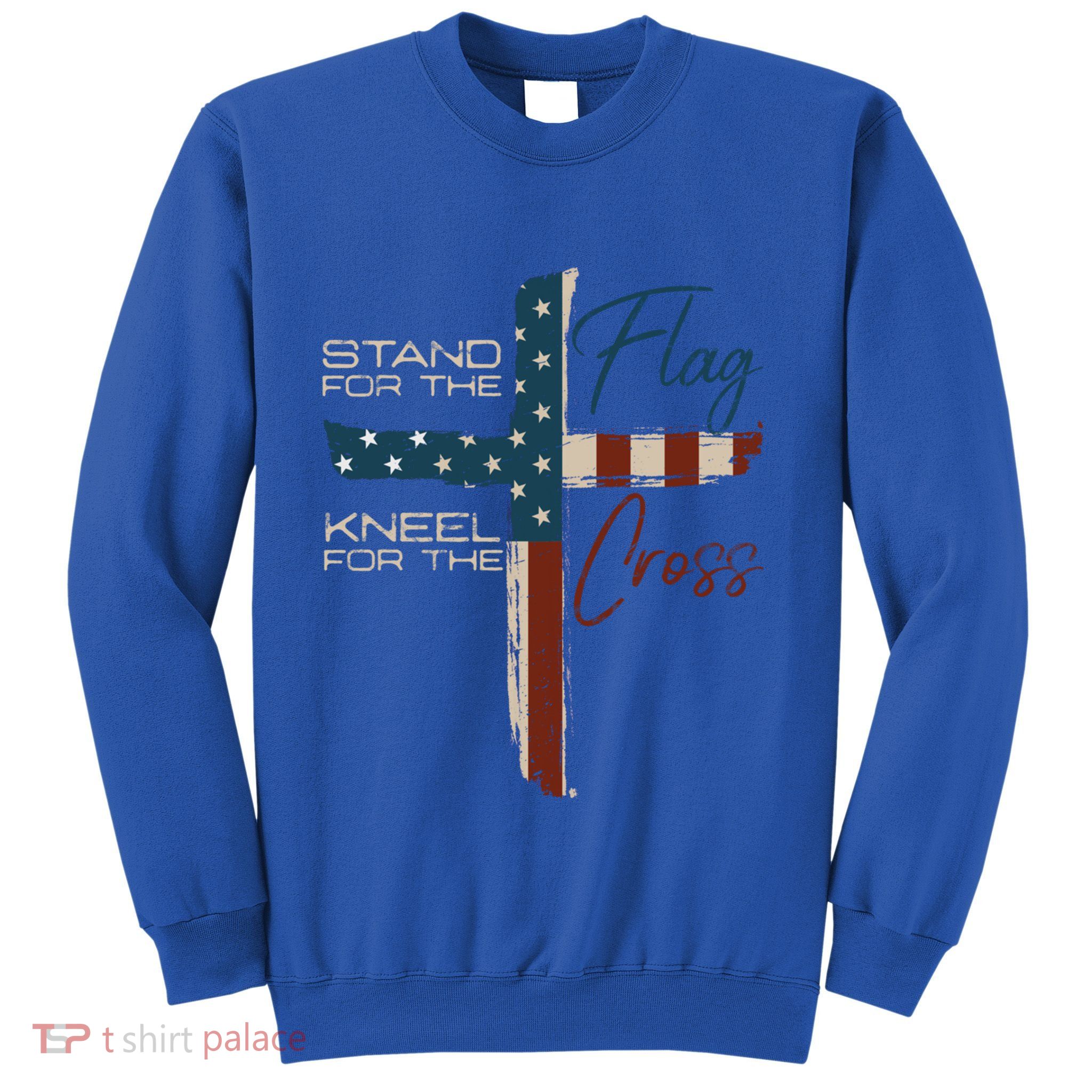 Stand The Flag And Cross Faith American Christian Great Gift Sweatshirt