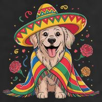Sombrero Tacos Fiesta Pup Dog Lover Cinco De Mayo Funny 7 Panel Mesh Trucker Snapback Hat