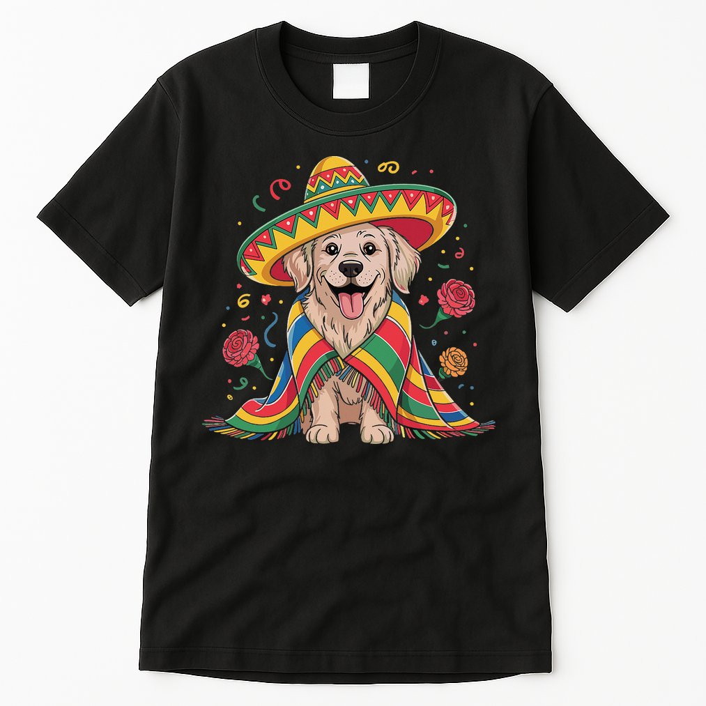 Sombrero Tacos Fiesta Pup Dog Lover Cinco De Mayo Funny Tall T-Shirt