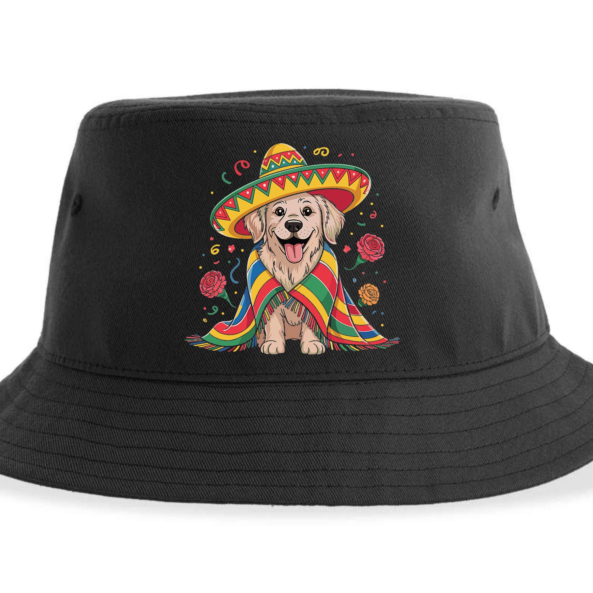Sombrero Tacos Fiesta Pup Dog Lover Cinco De Mayo Funny Sustainable Bucket Hat