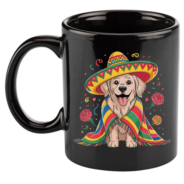 Sombrero Tacos Fiesta Pup Dog Lover Cinco De Mayo Funny 11oz C Handle Ceramic Mug