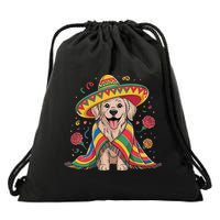 Sombrero Tacos Fiesta Pup Dog Lover Cinco De Mayo Funny Drawstring Bag