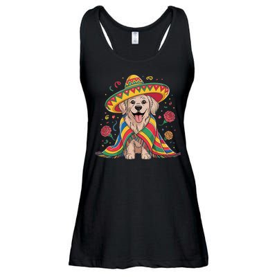 Sombrero Tacos Fiesta Pup Dog Lover Cinco De Mayo Funny Ladies Essential Flowy Tank