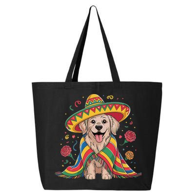 Sombrero Tacos Fiesta Pup Dog Lover Cinco De Mayo Funny 25L Jumbo Tote