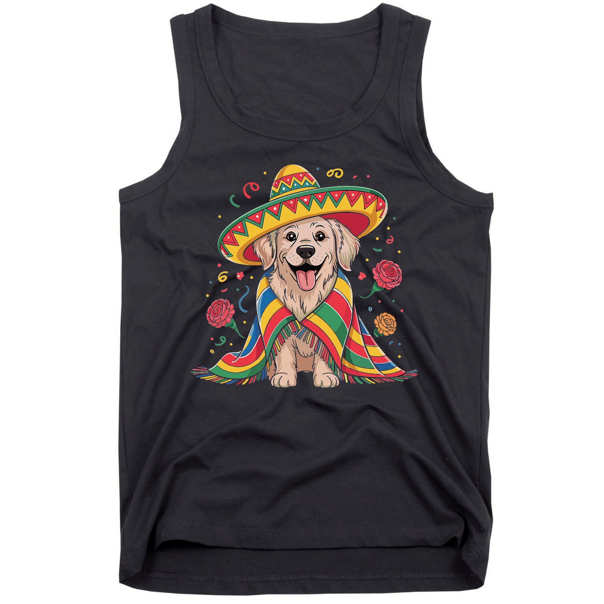 Sombrero Tacos Fiesta Pup Dog Lover Cinco De Mayo Funny Tank Top