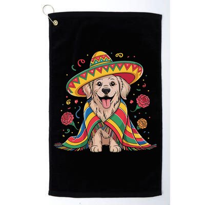 Sombrero Tacos Fiesta Pup Dog Lover Cinco De Mayo Funny Golf Towel