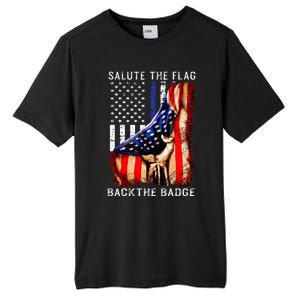 Salute The Flag Back The Badge Flag Police Hand Tall Fusion ChromaSoft Performance T-Shirt