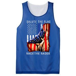 Salute The Flag Back The Badge Flag Police Hand Mesh Reversible Basketball Jersey Tank