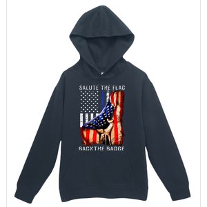 Salute The Flag Back The Badge Flag Police Hand Urban Pullover Hoodie