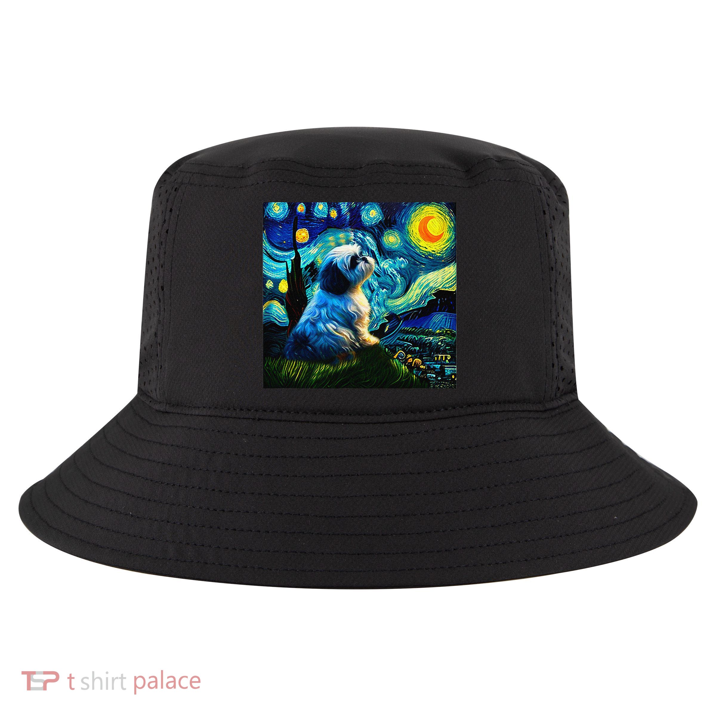 Shih Tzu Funny Dog Van Gogh Starry Night Cutes Funny Clothes Goods Gi Cool Comfort Performance Bucket Hat