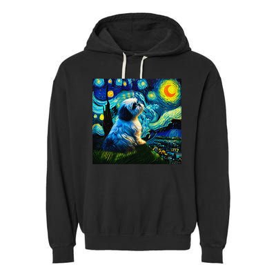 Shih Tzu Funny Dog Van Gogh Starry Night Cutes Funny Clothes Goods Gi Garment-Dyed Fleece Hoodie