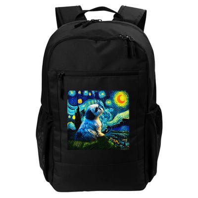 Shih Tzu Funny Dog Van Gogh Starry Night Cutes Funny Clothes Goods Gi Backpack