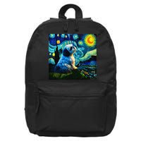 Shih Tzu Funny Dog Van Gogh Starry Night Cutes Funny Clothes Goods Gi 16 in Basic Backpack