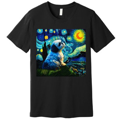 Shih Tzu Funny Dog Van Gogh Starry Night Cutes Funny Clothes Goods Gi Premium T-Shirt