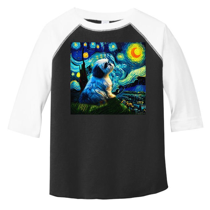Shih Tzu Funny Dog Van Gogh Starry Night Cutes Funny Clothes Goods Gi Toddler Fine Jersey T-Shirt