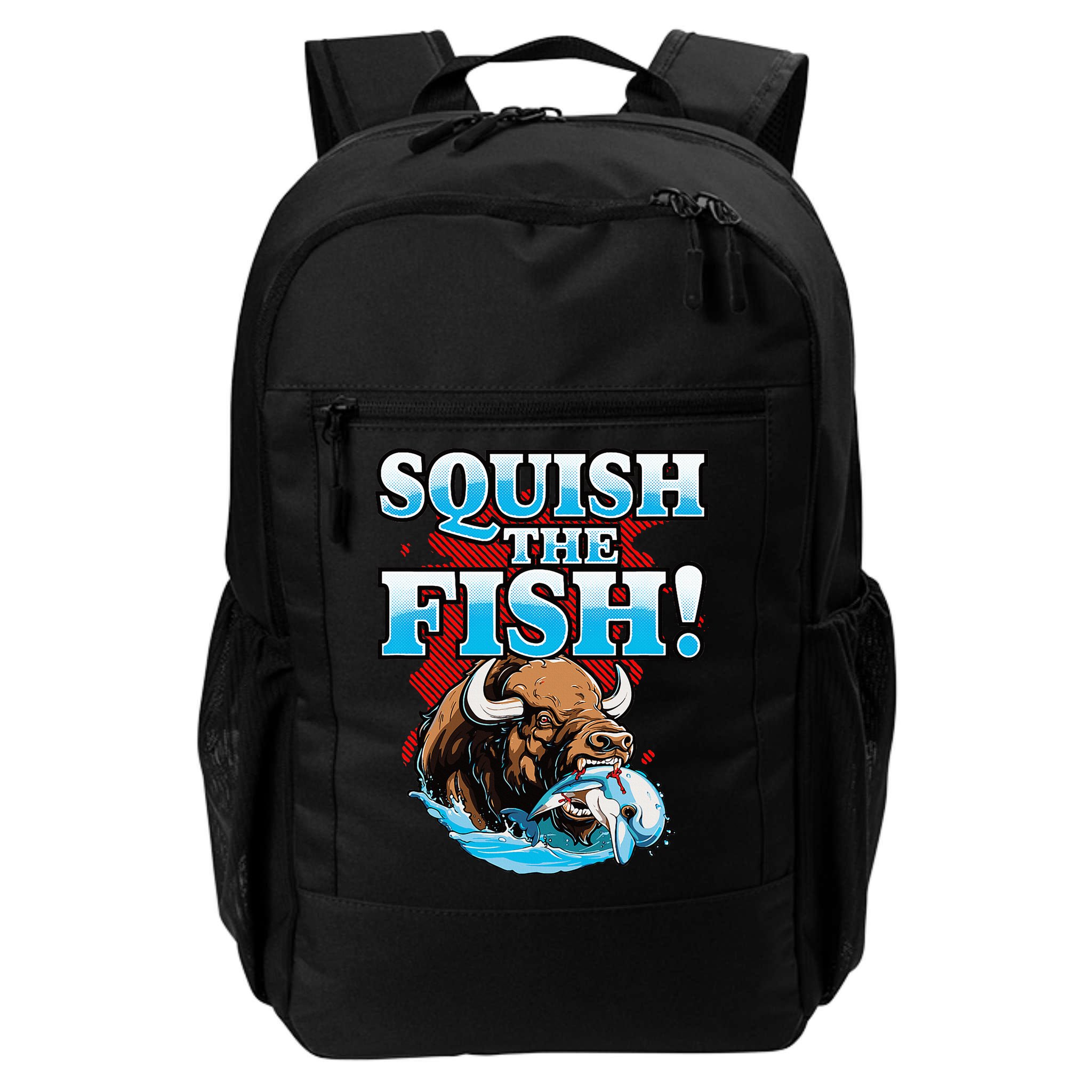 SQUISH THE FISH bison eating dolphin food chain fantasy Backpack