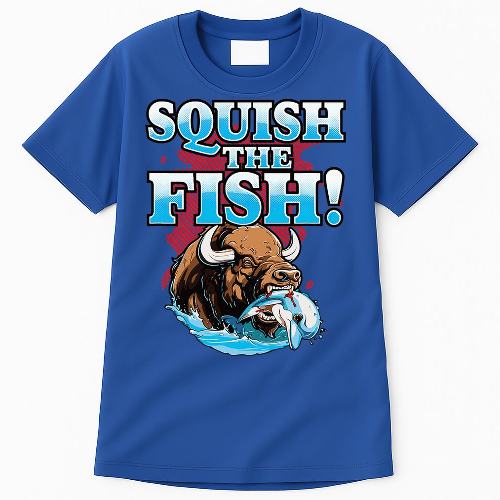 SQUISH THE FISH bison eating dolphin food chain fantasy Tall T-Shirt