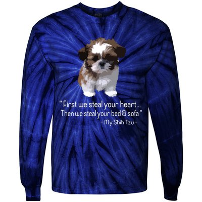 Shih Tzu Funny Tie-Dye Long Sleeve Shirt