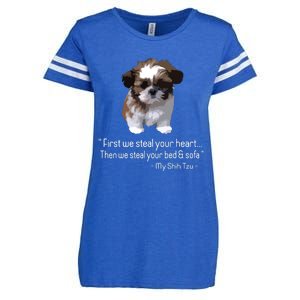 Shih Tzu Funny Enza Ladies Jersey Football T-Shirt