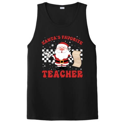 Santa Teacher Funny SantaS Favorite Teacher Christmas Pjs Gift PosiCharge Competitor Tank