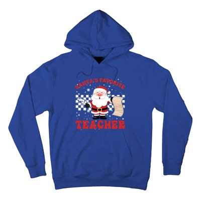 Santa Teacher Funny SantaS Favorite Teacher Christmas Pjs Gift Hoodie