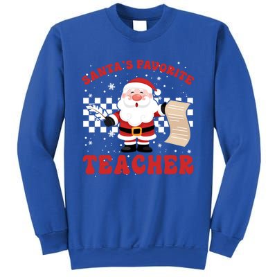 Santa Teacher Funny SantaS Favorite Teacher Christmas Pjs Gift Sweatshirt