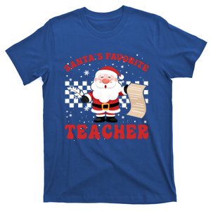 Santa Teacher Funny SantaS Favorite Teacher Christmas Pjs Gift T-Shirt