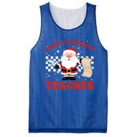 Santa Teacher Funny SantaS Favorite Teacher Christmas Pjs Gift Mesh Reversible Basketball Jersey Tank