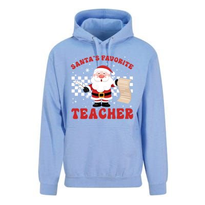 Santa Teacher Funny SantaS Favorite Teacher Christmas Pjs Gift Unisex Surf Hoodie