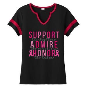 Support The Fighters Admire The Survivors Honor The Taken Ladies Halftime Notch Neck Tee