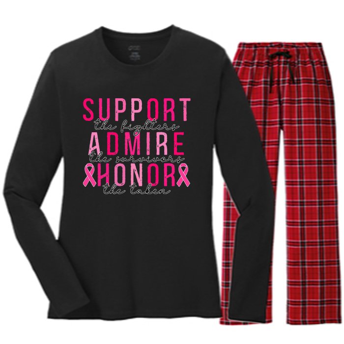 Support The Fighters Admire The Survivors Honor The Taken Women's Long Sleeve Flannel Pajama Set 