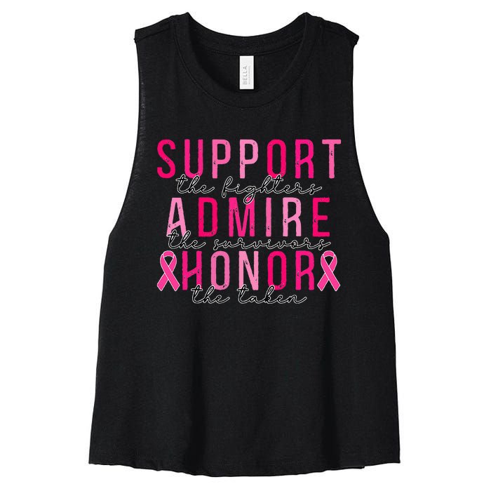 Support The Fighters Admire The Survivors Honor The Taken Women's Racerback Cropped Tank