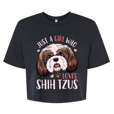 Shih Tzu Funny Bella+Canvas Jersey Crop Tee