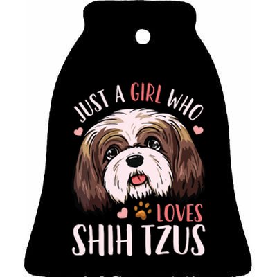 Shih Tzu Funny Ceramic Bell Ornament