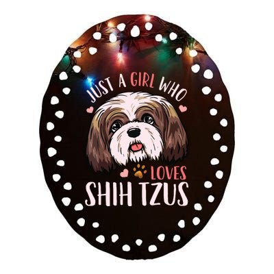 Shih Tzu Funny Ceramic Oval Ornament