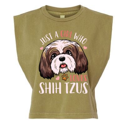 Shih Tzu Funny Garment-Dyed Women's Muscle Tee