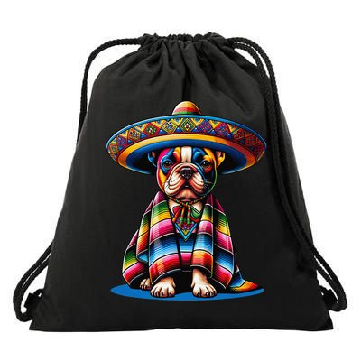 Sombrero Tacos Fiesta French Bulldog Lover Cinco De Mayo Drawstring Bag