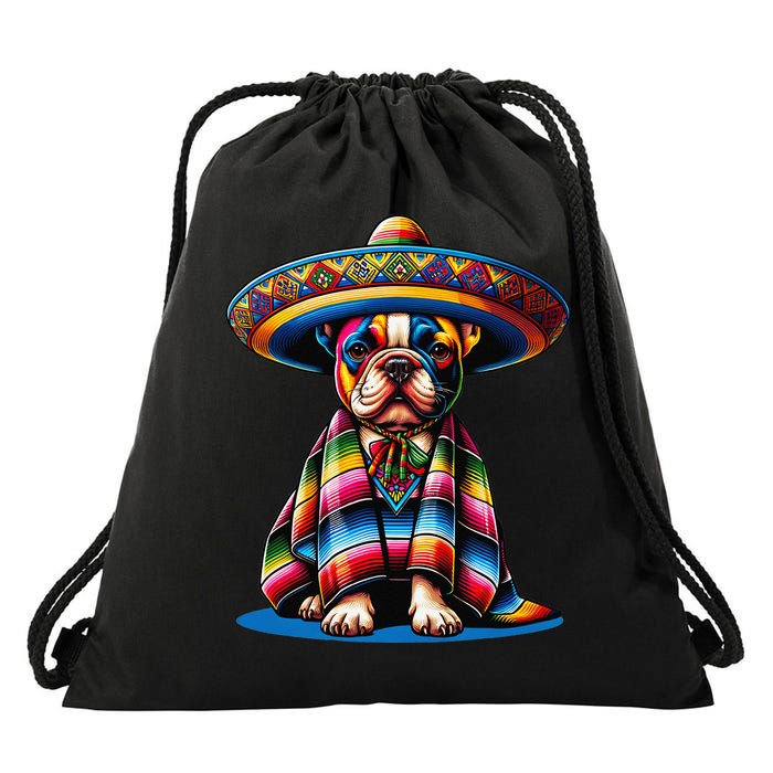 Sombrero Tacos Fiesta French Bulldog Lover Cinco De Mayo Drawstring Bag