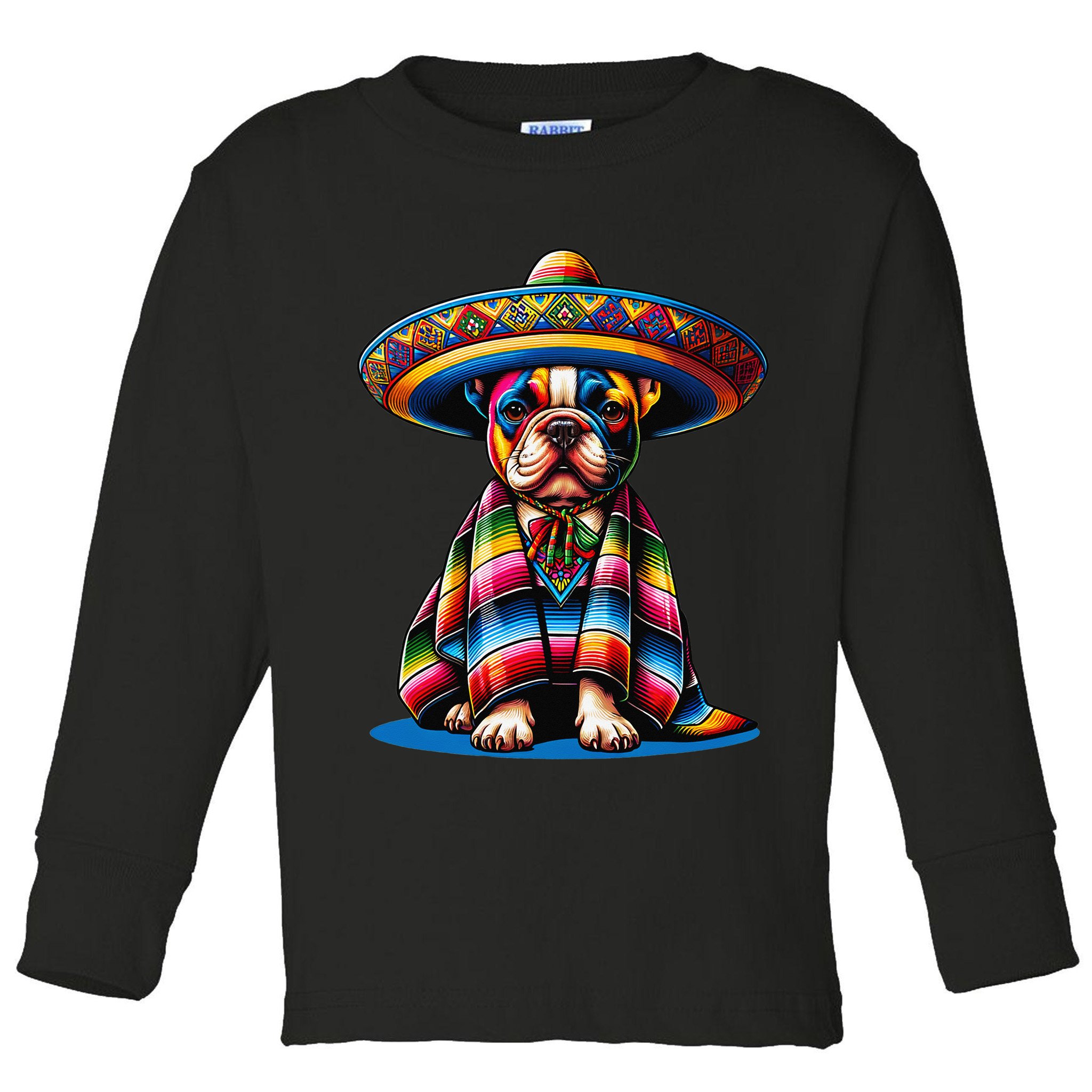 Sombrero Tacos Fiesta French Bulldog Lover Cinco De Mayo Toddler Long Sleeve Shirt