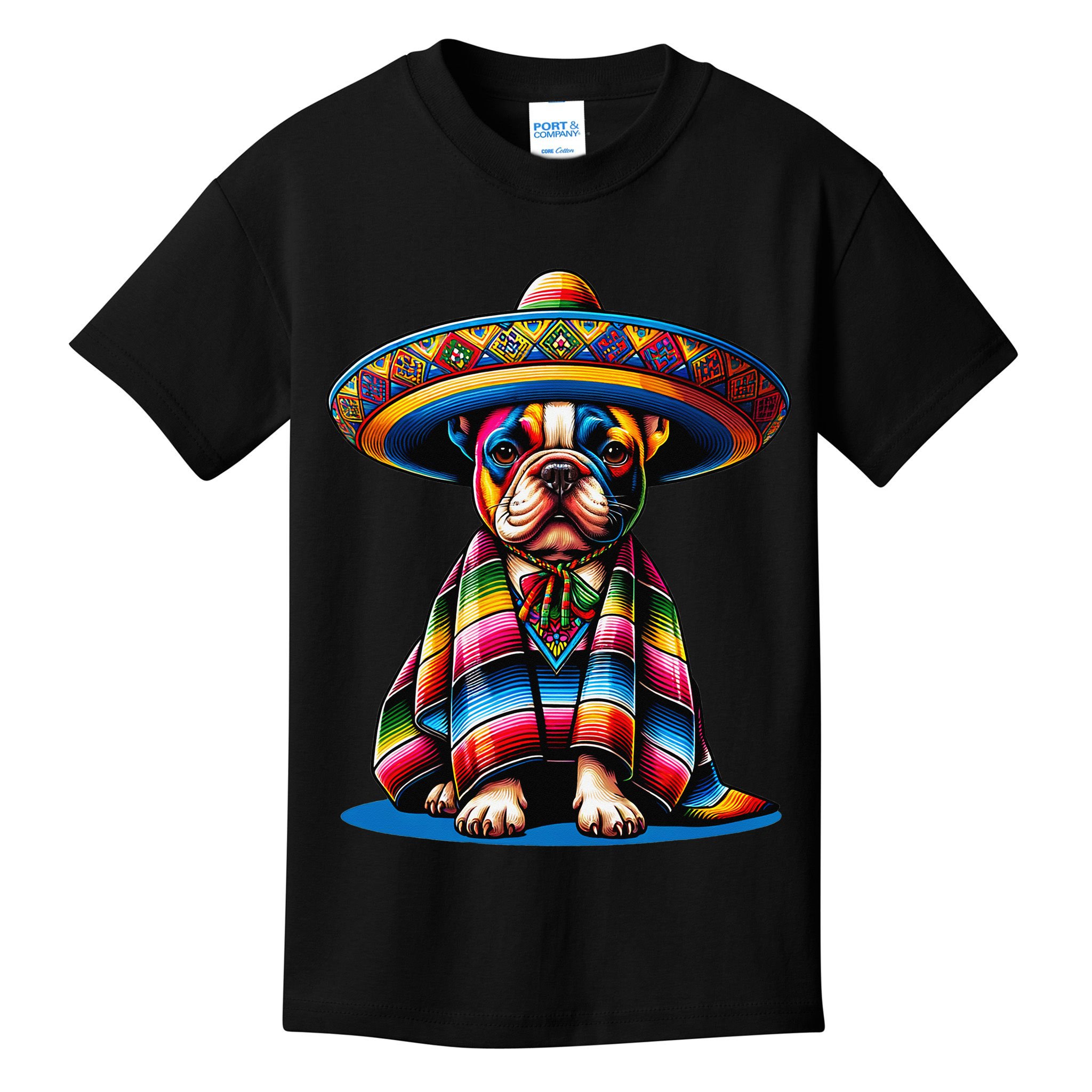 Sombrero Tacos Fiesta French Bulldog Lover Cinco De Mayo Kids T-Shirt