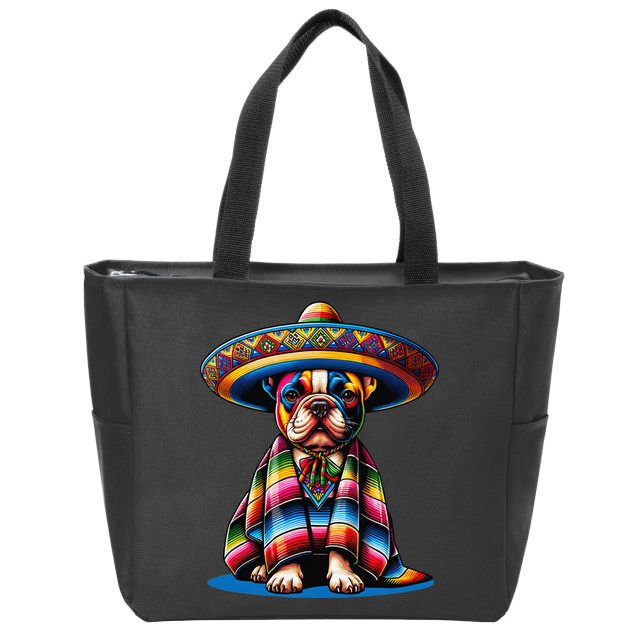 Sombrero Tacos Fiesta French Bulldog Lover Cinco De Mayo Zip Tote Bag