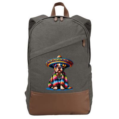 Sombrero Tacos Fiesta French Bulldog Lover Cinco De Mayo Cotton Canvas Backpack