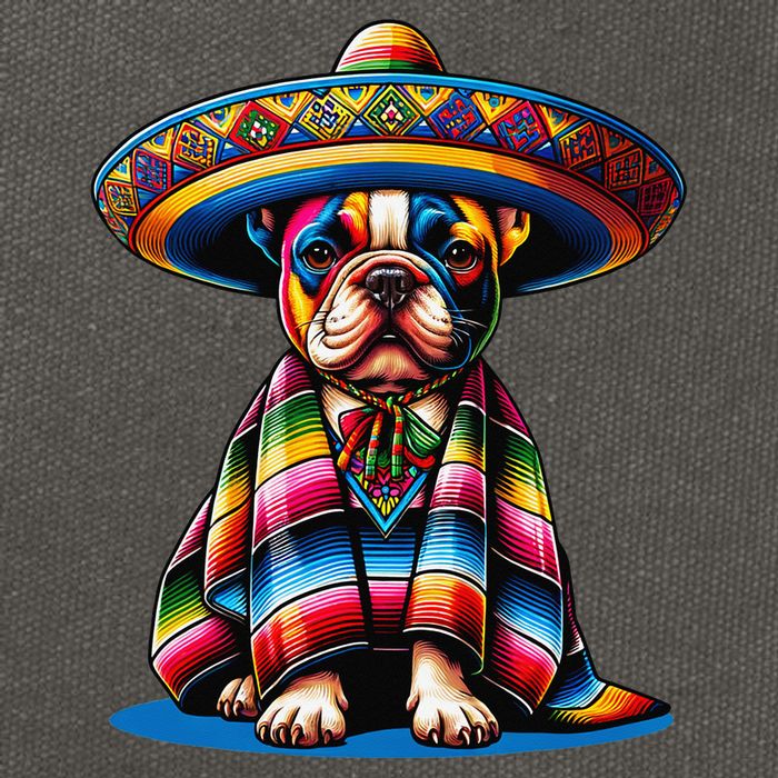 Sombrero Tacos Fiesta French Bulldog Lover Cinco De Mayo Cotton Canvas Backpack